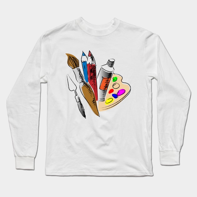 Artist tools Long Sleeve T-Shirt by Elena Akopian